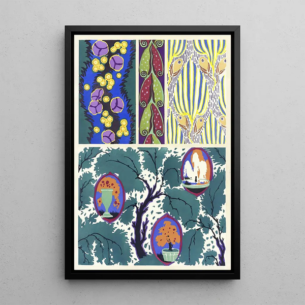 Floral painting with new color schemes Pl19 - Émile-Allain Séguy — framed artwork on a wall