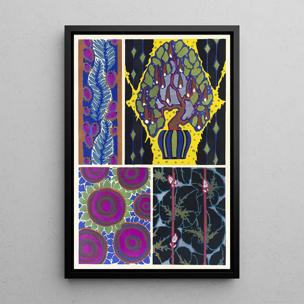 Floral painting with new color schemes Pl20 - Émile-Allain Séguy — framed artwork on a wall