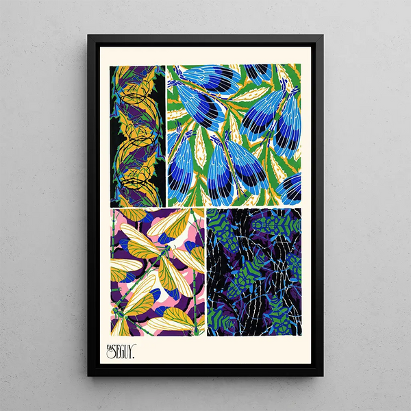 Insectes Pl09 - Émile-Allain Séguy — framed artwork on a wall