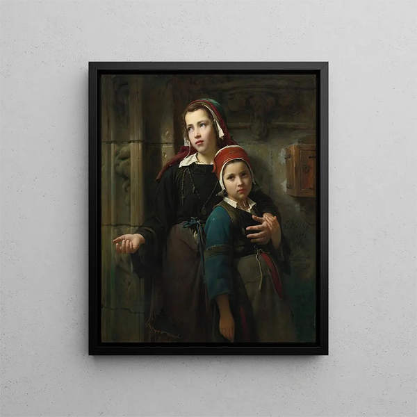 Sisters - Émile-Auguste Hublin — framed artwork on a wall