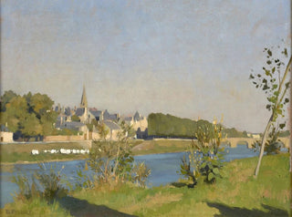 Village by the riverbank - Émile-Louis Foubert — artwork view