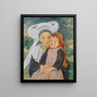 Maternity, Bridge - Aven - Émile Alfred Dezaunay — framed artwork on a wall