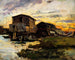 Bateau-lavoir sur la Seine aux environs de Paris - Émile Antoine Guillier — artwork view