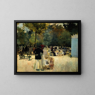 Le Guignol du jardin des Tuileries - Émile Antoine Guillier — framed artwork on a wall