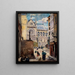 Notre-Dame view from Hôtel Colbert Street - Émile Antoine Guillier — framed artwork on a wall