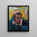 Self-portrait with a painting: Bathers, the red cow - Émile Bernard — framed artwork on a wall