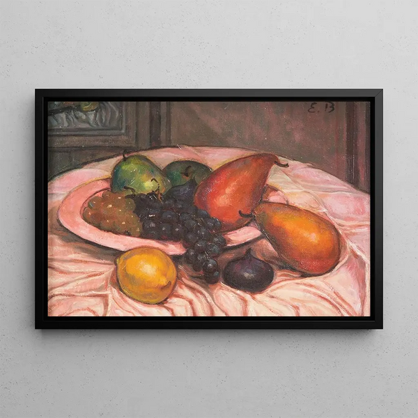 Still life with fruits - Émile Bernard — framed artwork on a wall