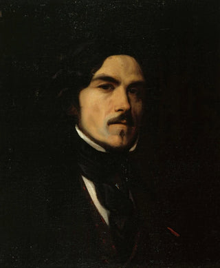 Portrait painting of Eugène Delacroix 1798-1863 painter - Émile Champmartin — artwork view