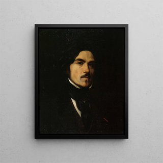 Portrait painting of Eugène Delacroix 1798-1863 painter - Émile Champmartin — framed artwork on a wall