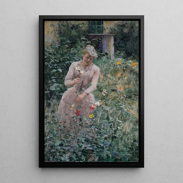 In the Garden - Émile Claus — framed artwork on a wall