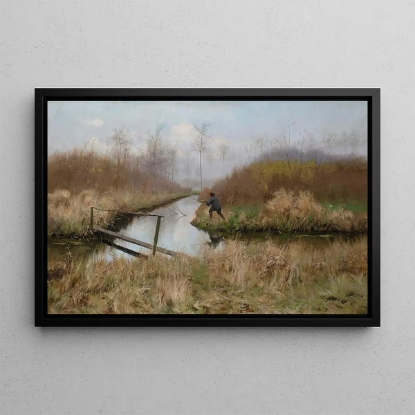 La Chasse - Émile Claus — framed artwork on a wall