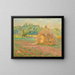 Haystacks - Émile Claus — framed artwork on a wall