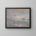 Morning Reflection on the Thames in London - Émile Claus — framed artwork on a wall