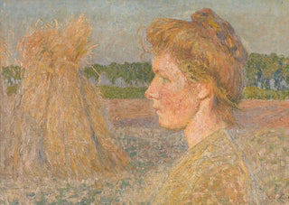 Emile Claus - Profile of a Woman and Wheatsheaves.webp