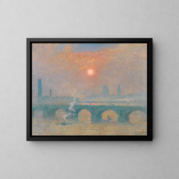 Waterloo Bridge, London - Émile Claus — framed artwork on a wall
