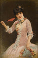 Portrait of a Young Woman in a Pink Dress - Émile Eisman-Semenowsky — artwork view