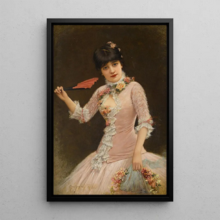 Emile EismanSemenowsky - A portrait of a young lady in pink dress.webp