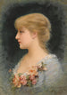 Portrait of a young girl - Émile Eisman-Semenowsky — framed artwork on a wall