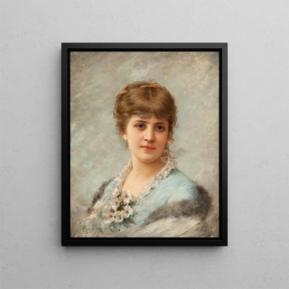 Portrait of a lady - Émile Eisman-Semenowsky — framed artwork on a wall