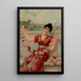 Young woman with a garland of roses - Émile Eisman-Semenowsky — framed artwork on a wall