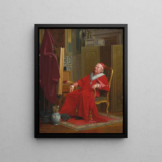 a cardinal painting - Émile Meyer — framed artwork on a wall