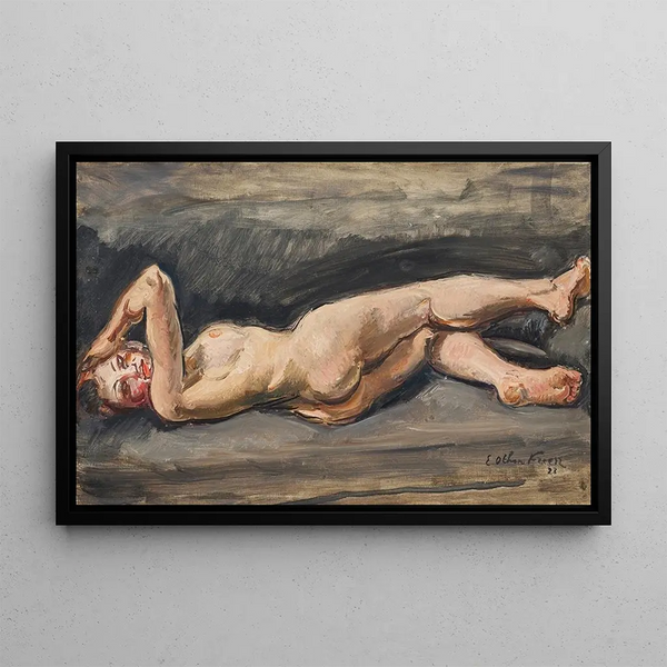 Nude Reclining - Émile Othon Friesz — framed artwork on a wall