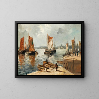 Normandy Port Painting - Émile Othon Friesz — framed artwork on a wall