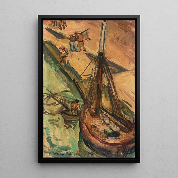 Cotre à voile au quai - Émile Othon Friesz — framed artwork on a wall