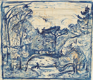 Interior forest painting with woodcutter, La Côte de Grâce, Honfleur - Émile Othon Friesz — artwork view
