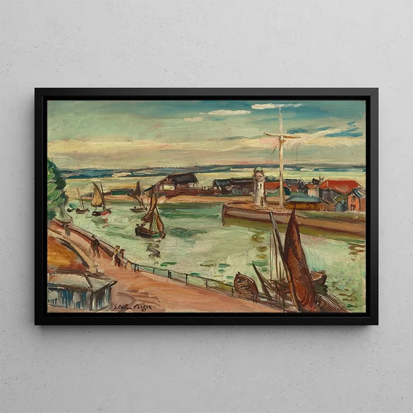 Departure from the port in Honfleur - Émile Othon Friesz — framed artwork on a wall