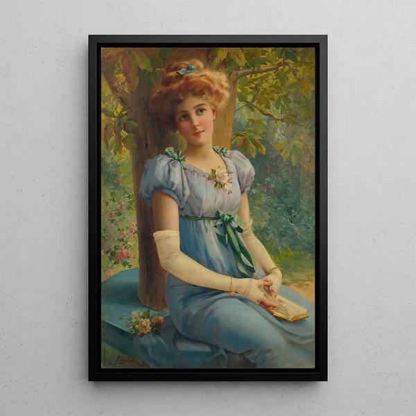 A Gentle Gaze - Émile Vernon — framed artwork on a wall