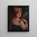 Young woman with a sprig of lilac - Émile Vernon — framed artwork on a wall