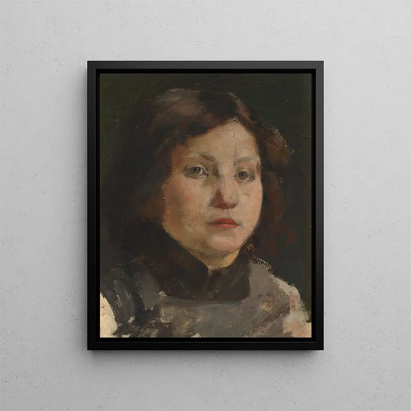 Portrait of a Child - Émile Vloors — framed artwork on a wall