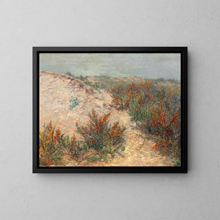Dune with sea spike at Knokke - Emilie Mediz-Pelikan — framed artwork on a wall