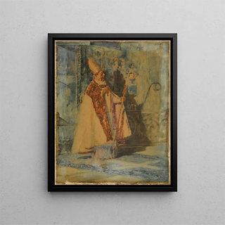 L'Évêque - Emilio Caraffa — framed artwork on a wall