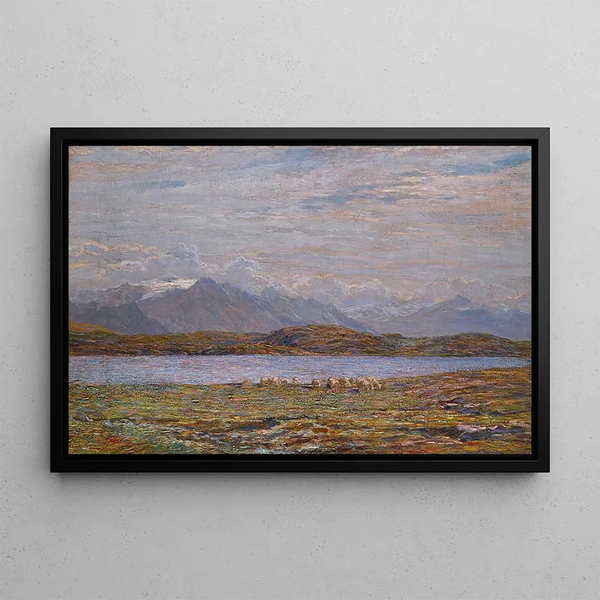The Spluga Pass in the Alps - Emilio Longoni — framed artwork on a wall