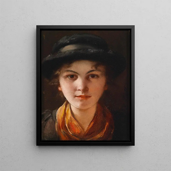 Girl - Emma Müller von Seehof — framed artwork on a wall