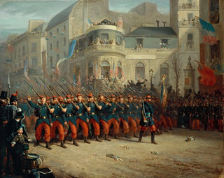 the Parade on the Boulevard des Italiens by the troops of the Crimean army on December 29, 1855 - Emmanuel Auguste Masse — artwork view
