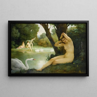 Leda and the Swan - Emmanuel Benner — framed artwork on a wall