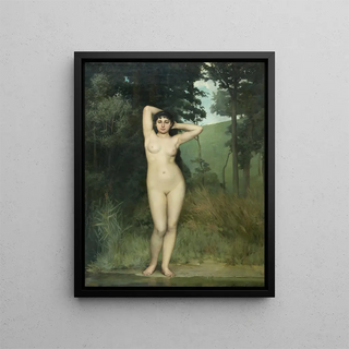Nude standing near a shore - Emmanuel Benner — framed artwork on a wall