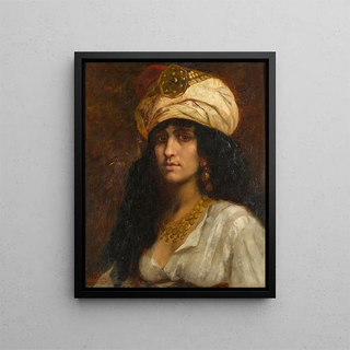 A beautiful Oriental woman - Emmanuel de Dieudonné — framed artwork on a wall