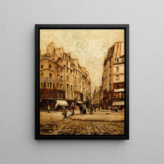 La rue Galande - Emmanuel Lansyer — framed artwork on a wall