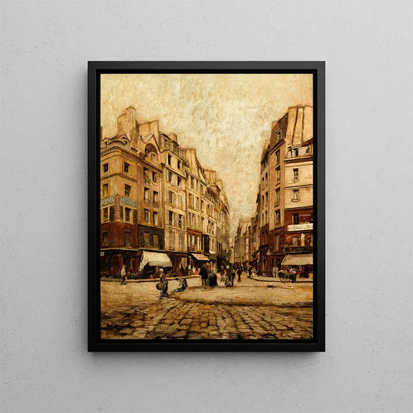 La rue Galande - Emmanuel Lansyer — framed artwork on a wall