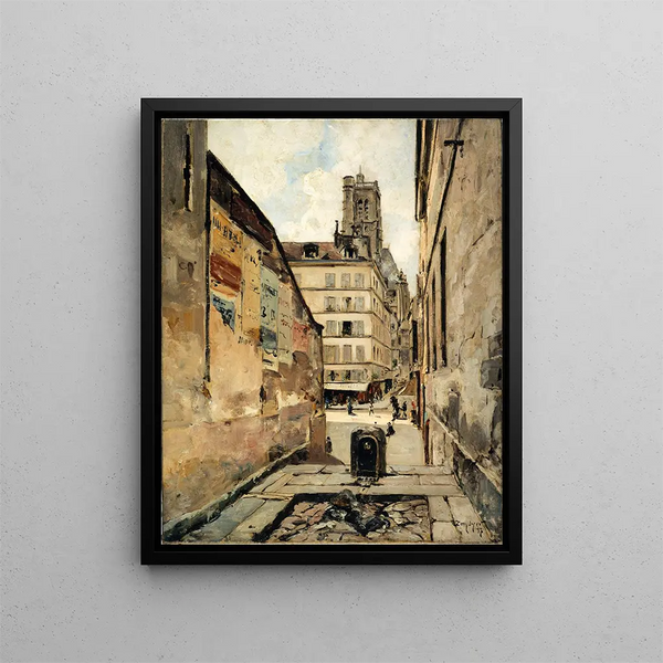 La rue Grenier-sur-l'Eau - Emmanuel Lansyer — framed artwork on a wall