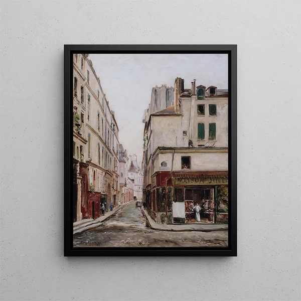 La rue Hautefeuille - Emmanuel Lansyer — framed artwork on a wall