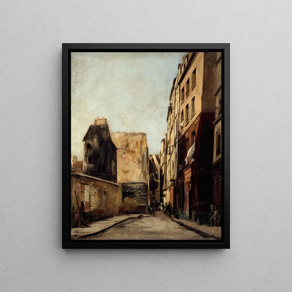 La rue Saint-Julien-le-Pauvre - Emmanuel Lansyer — framed artwork on a wall
