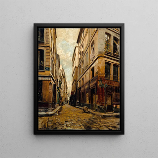 La rue de l'Hôtel Colbert - Emmanuel Lansyer — framed artwork on a wall