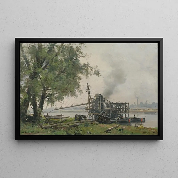 La Seine à Rouen - Emmanuel Lansyer — framed artwork on a wall