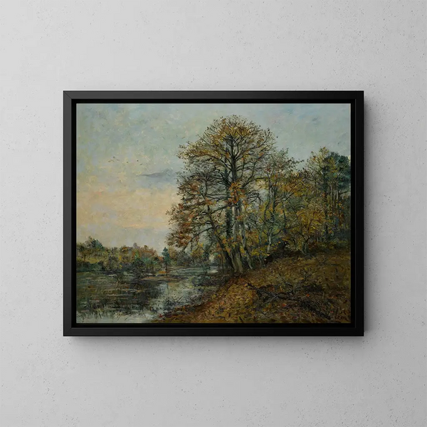 Le Bord du lac à l'automne - Emmanuel de La Villon — framed artwork on a wall