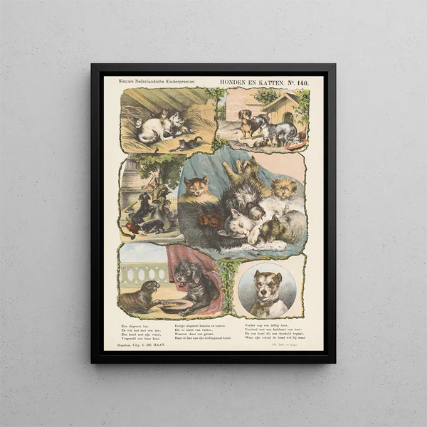 Dogs and Cats - Emrik Binger — framed artwork on a wall